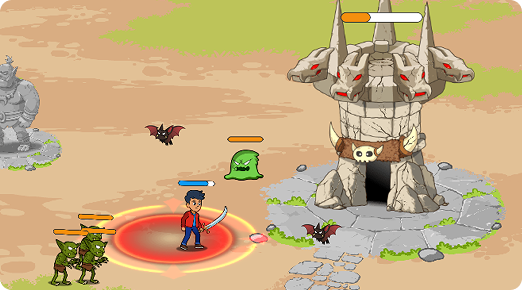 Wise Warrior gameplay scene with a player battling enemies